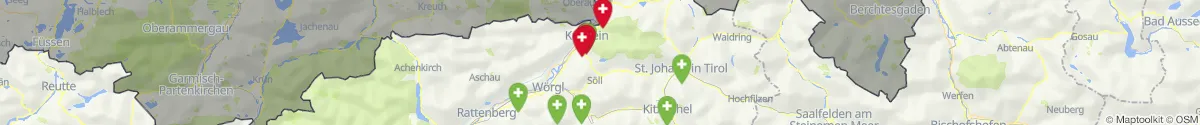 Kartenansicht für Apotheken-Notdienste in der Nähe von Kufstein (Kufstein, Tirol)